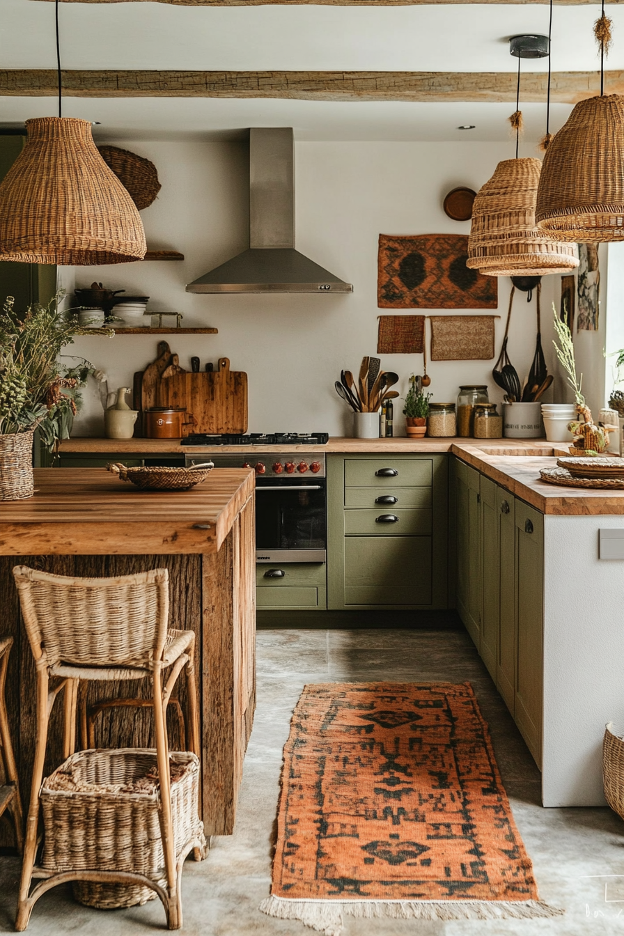 1. Earthy Elegance (Boho Kitchen Ideas) - Boho Kitchen Ideas