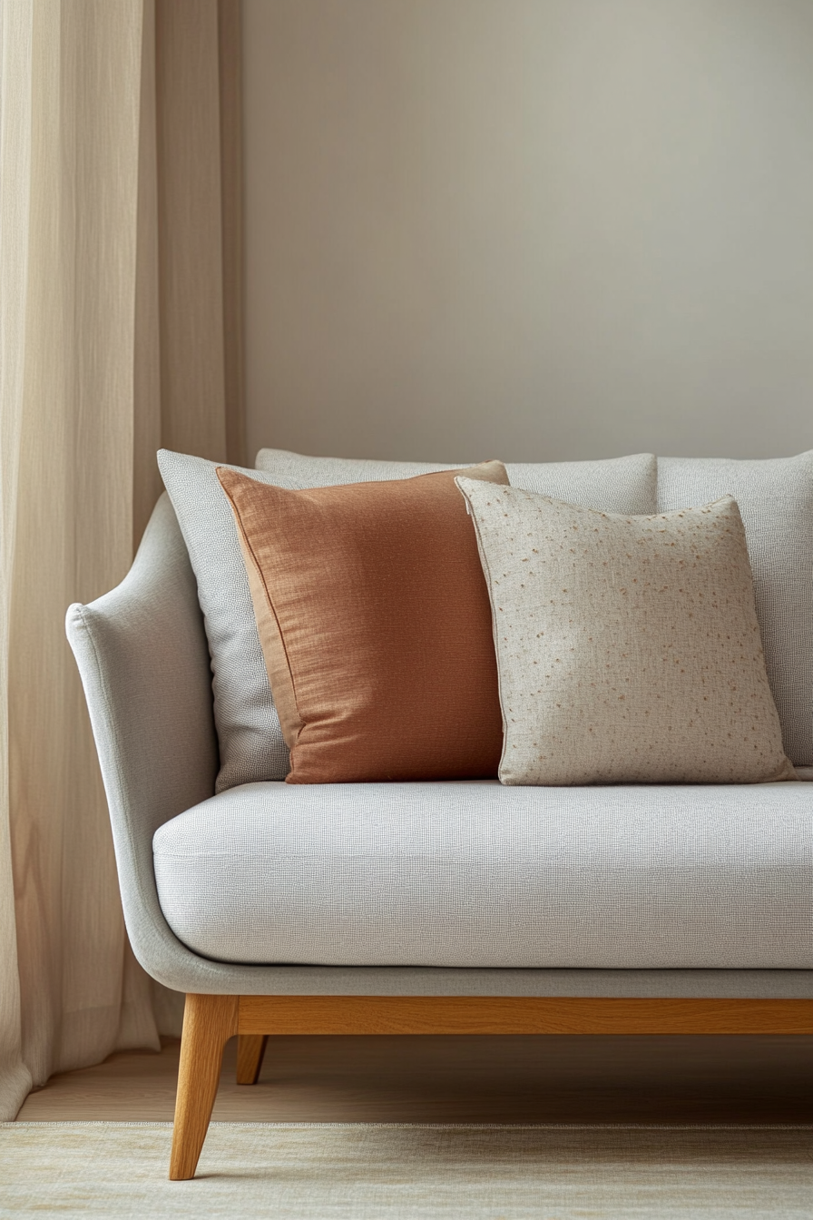 4. Scandinavian Minimalist Sofa in Light Gray (Sofa In Bedroom Ideas) - Sofa In Bedroom Ideas