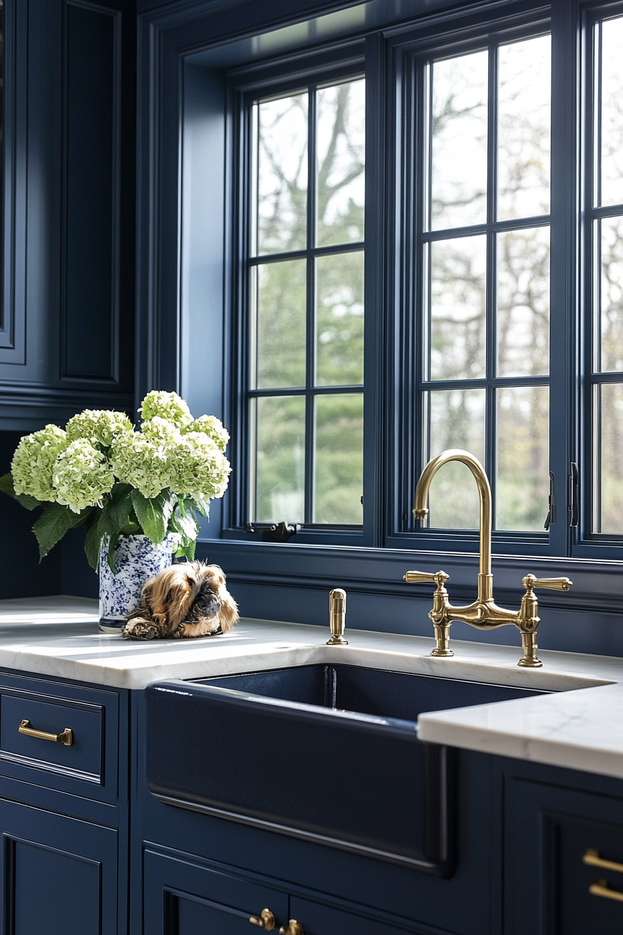 1. Classic Navy Elegance (Blue Kitchen Ideas) - Blue Kitchen Ideas