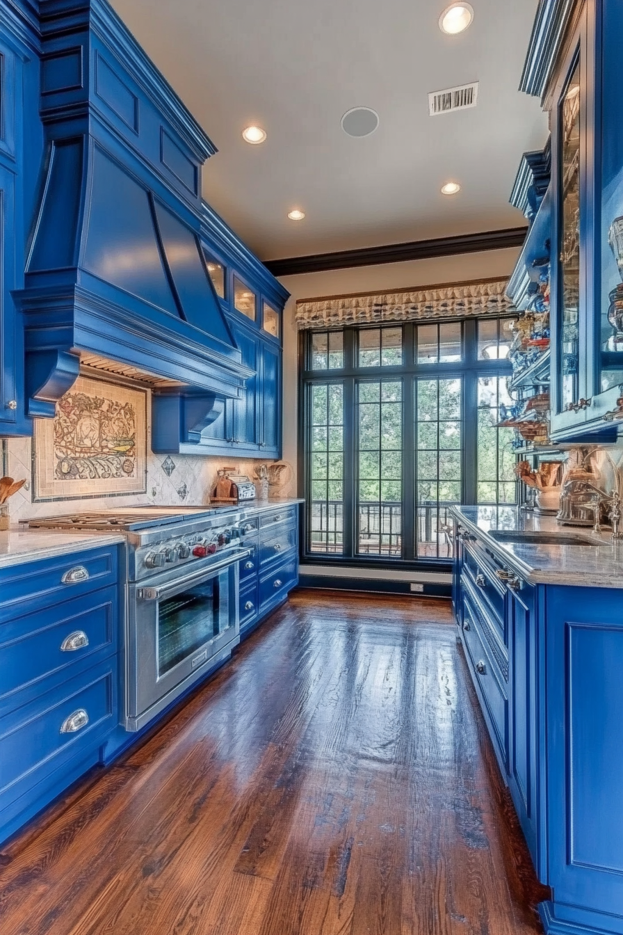 7. Deep Ocean Blue Drama (Blue Kitchen Ideas) - Blue Kitchen Ideas