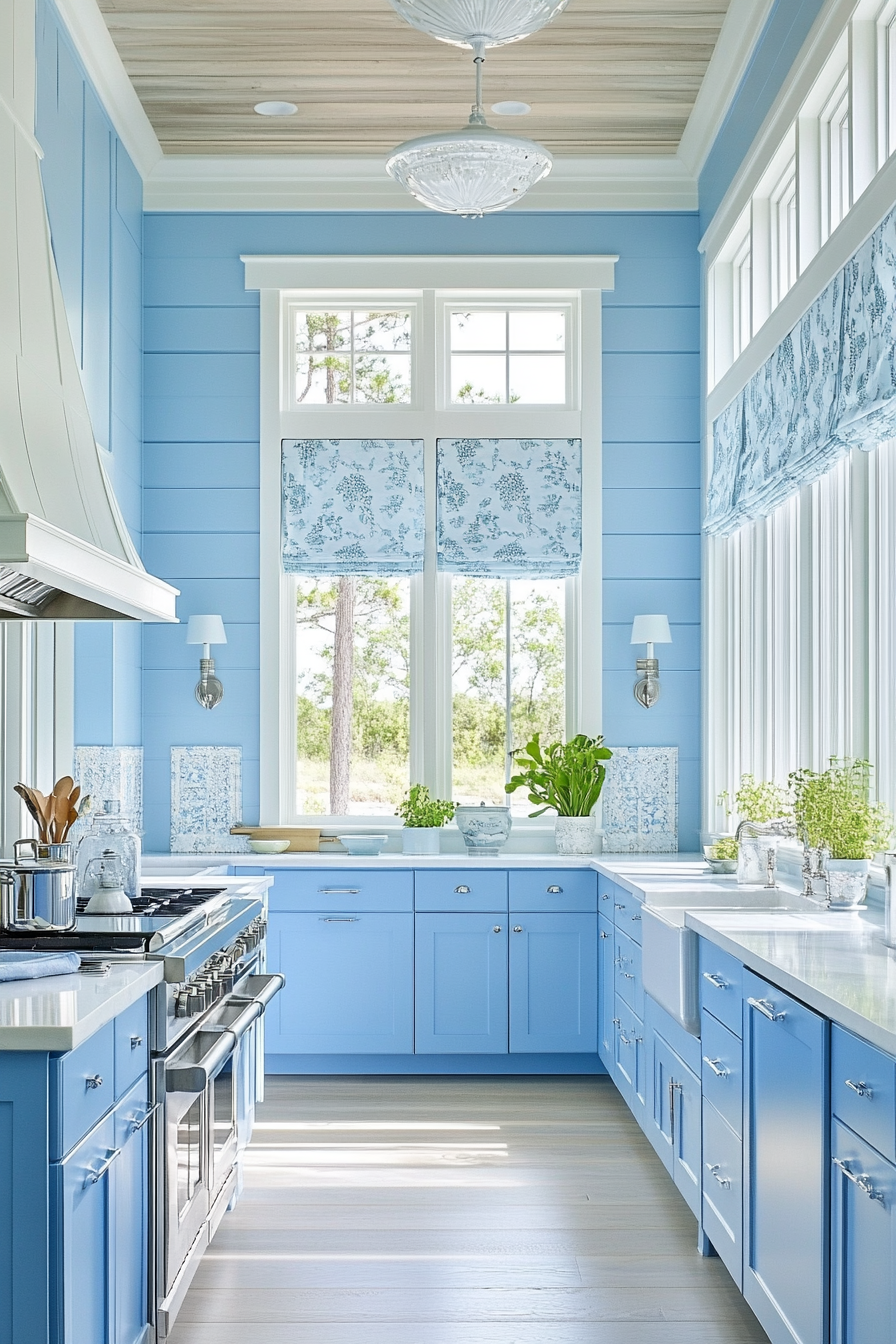 8. Cerulean Coastal Vibes (Blue Kitchen Ideas) - Blue Kitchen Ideas