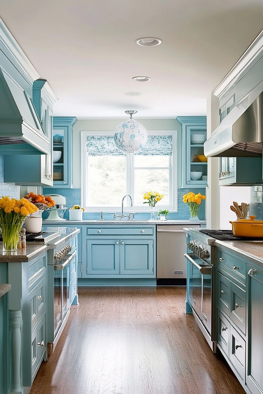 17. Blue-Gray Balance (Blue Kitchen Ideas) - Blue Kitchen Ideas