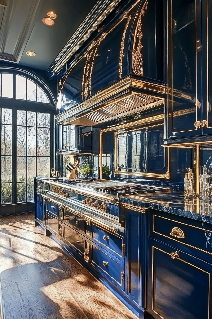 18. Midnight Blue Luxe (Blue Kitchen Ideas) - Blue Kitchen Ideas