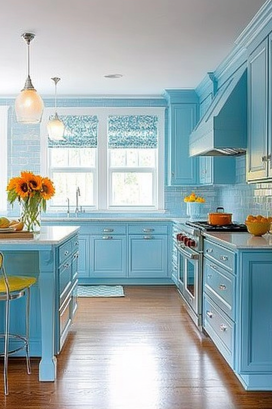 19. Cornflower Blue Cheer (Blue Kitchen Ideas) - Blue Kitchen Ideas
