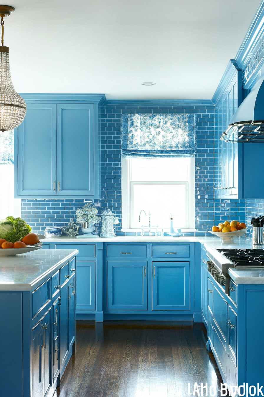 26. Blue Mosaic Backsplash (Blue Kitchen Ideas) - Blue Kitchen Ideas