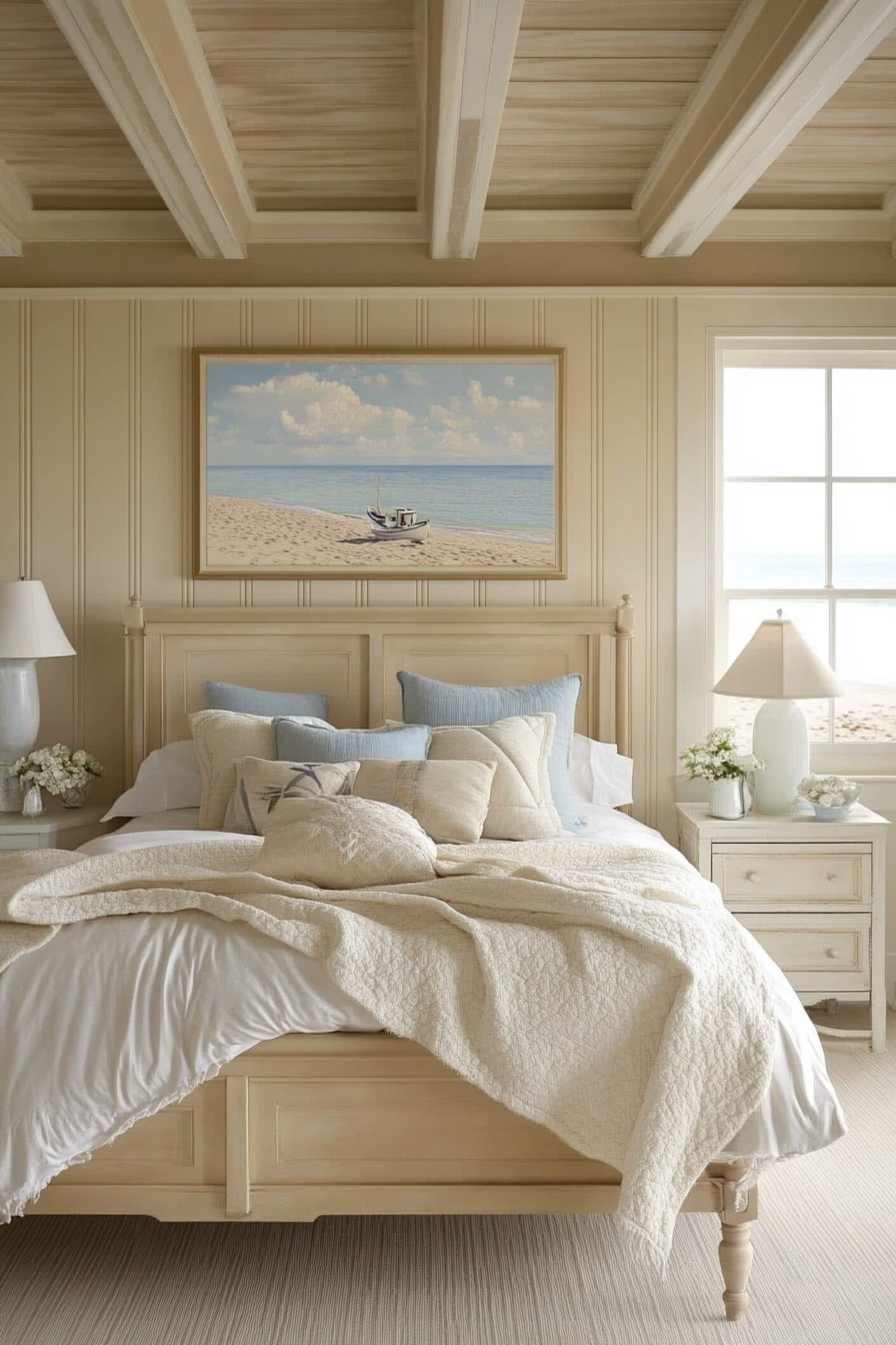 5. Coastal Retreat (Cream Color Bedroom Ideas) - Cream Color Bedroom Ideas