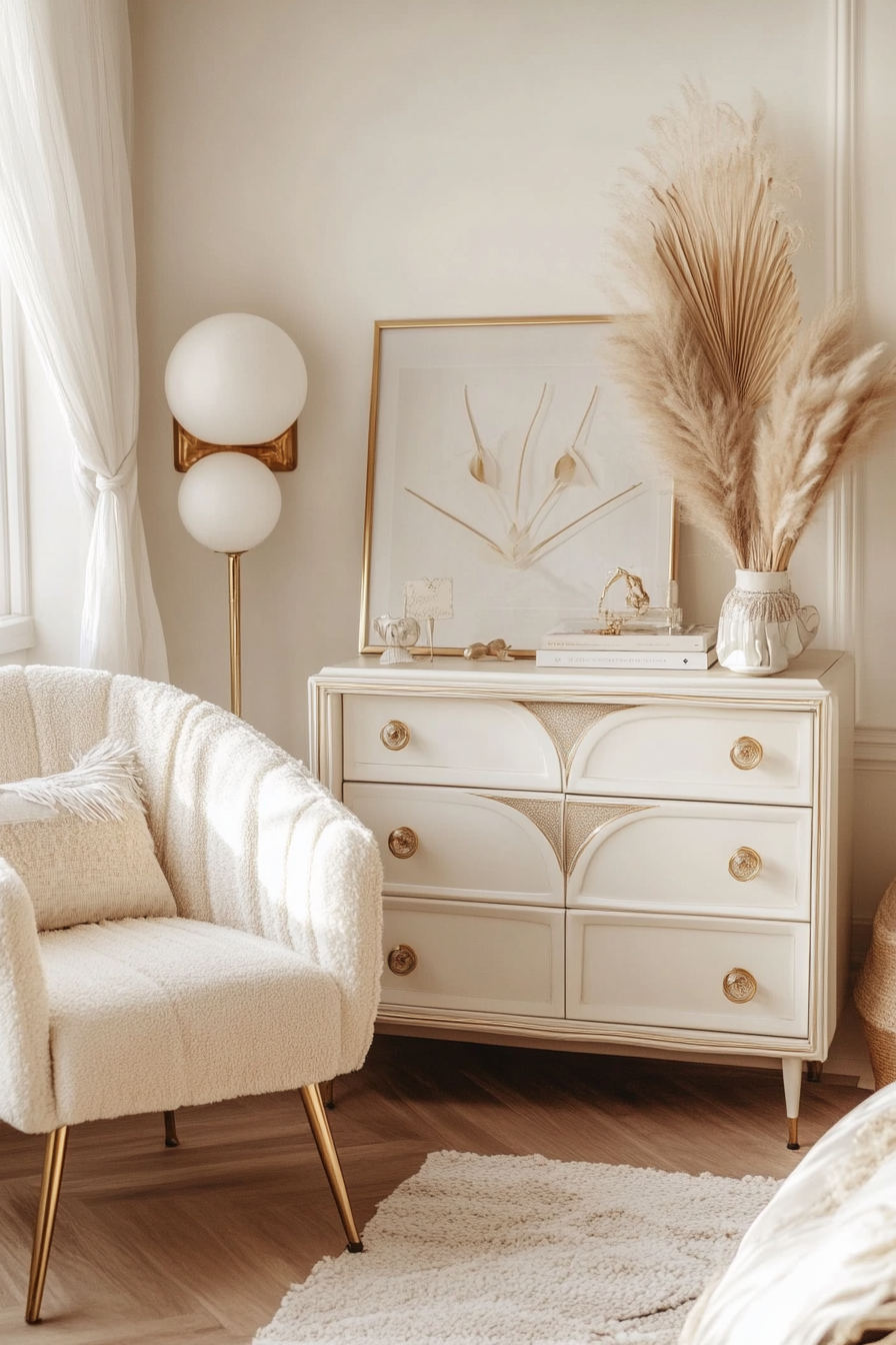 10. Art Deco Glamour (Cream Color Bedroom Ideas) - Cream Color Bedroom Ideas