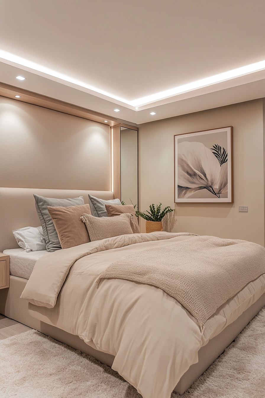 19. Contemporary Cool (Cream Color Bedroom Ideas) - Cream Color Bedroom Ideas