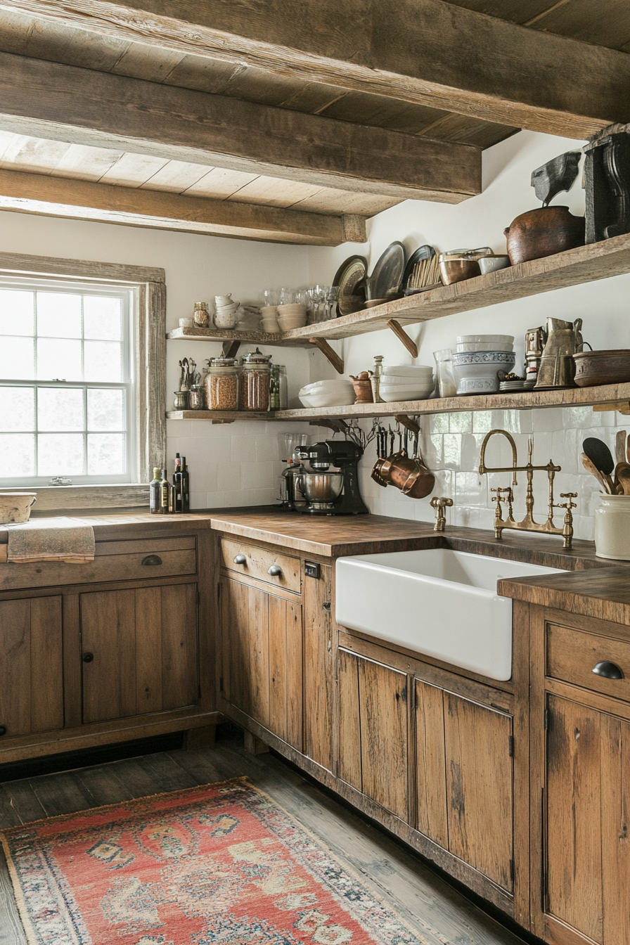 6. Rustic Farmhouse (Long Kitchen Ideas) - Long Kitchen Ideas