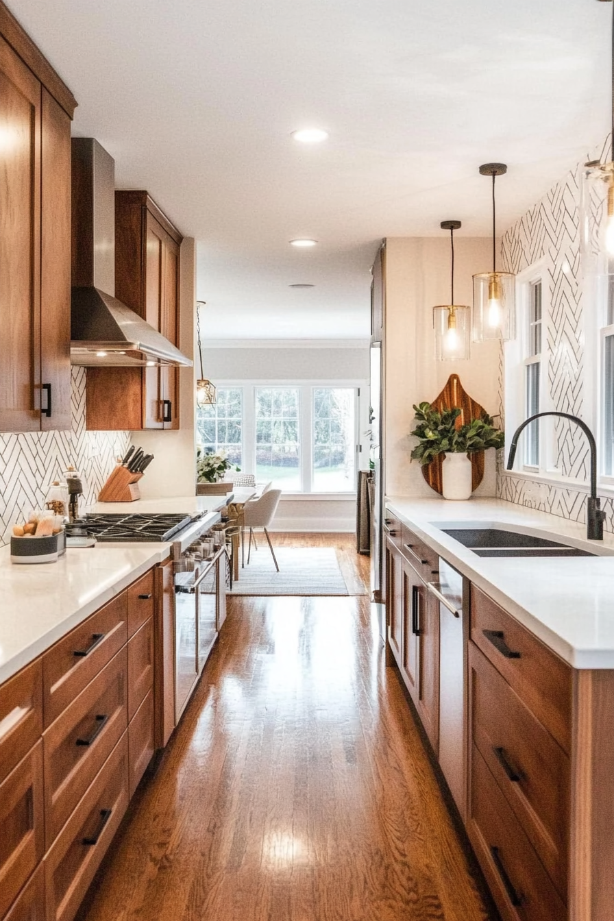 8. Mid-Century Modern (Long Kitchen Ideas) - Long Kitchen Ideas