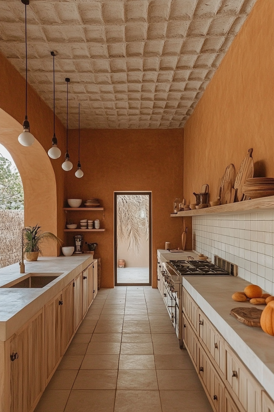 11. Earthy Terracotta (Long Kitchen Ideas) - Long Kitchen Ideas