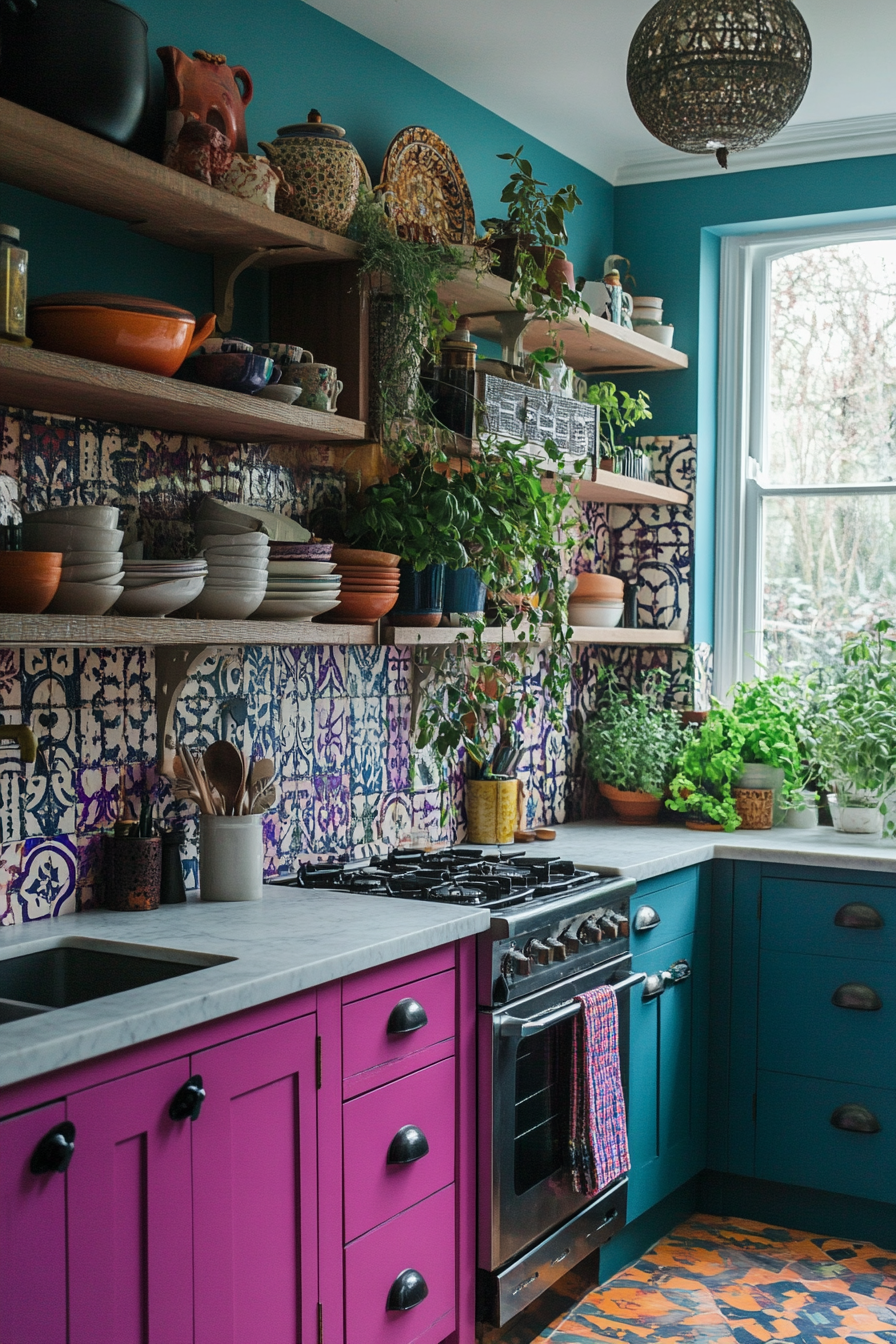 18. Eclectic Bohemian (Long Kitchen Ideas) - Long Kitchen Ideas