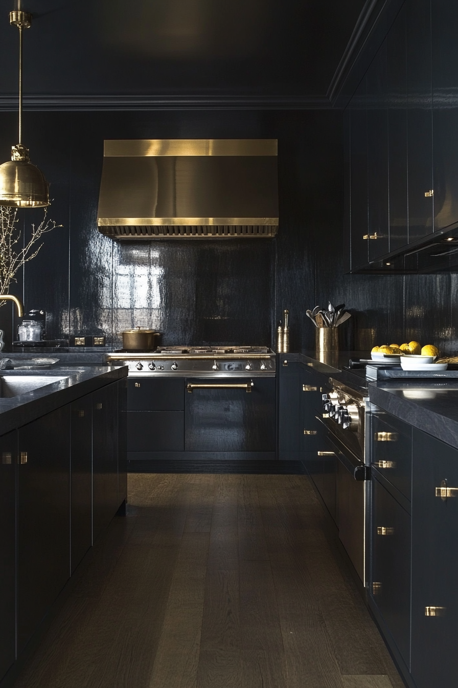 19. Dark and Moody (Long Kitchen Ideas) - Long Kitchen Ideas