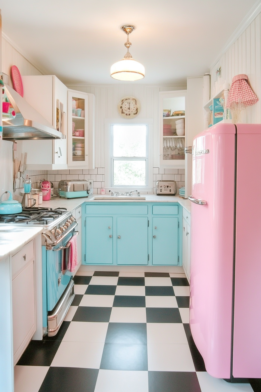 20. Vintage Retro (Long Kitchen Ideas) - Long Kitchen Ideas