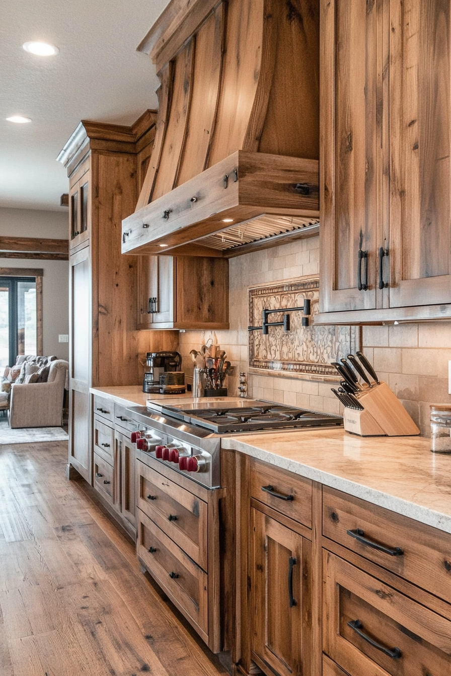 21. Natural Wood Tones (Long Kitchen Ideas) - Long Kitchen Ideas