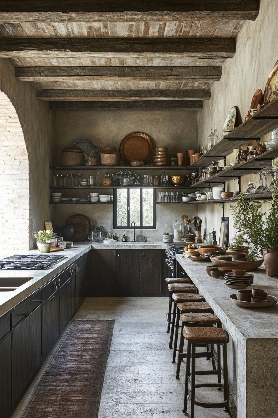 23. Open Shelving Display (Long Kitchen Ideas) - Long Kitchen Ideas