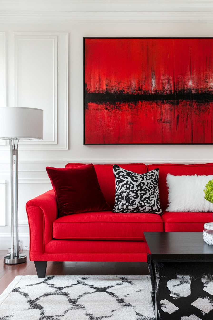2. Scarlet Sizzle (Red Living Room Ideas) - Red Living Room Ideas