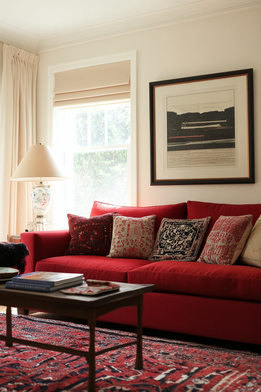 4. Cherry Charm (Red Living Room Ideas) - Red Living Room Ideas