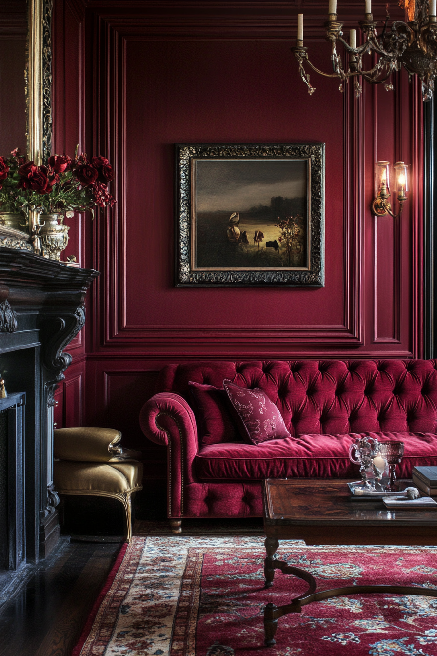 5. Burgundy Elegance (Red Living Room Ideas) - Red Living Room Ideas