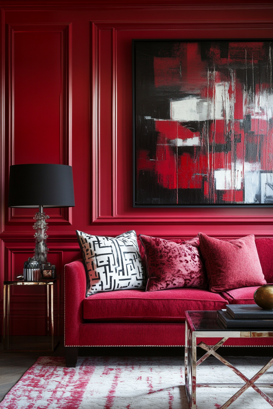 7. Merlot Modernity (Red Living Room Ideas) - Red Living Room Ideas