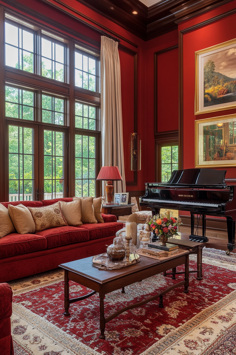 10. Rosewood Retreat (Red Living Room Ideas) - Red Living Room Ideas