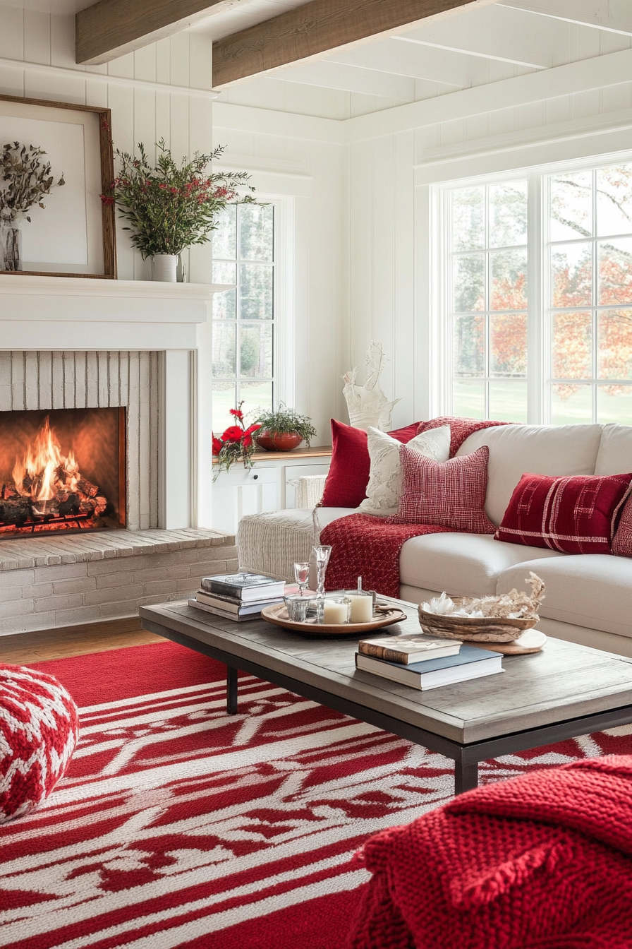 18. Candy Apple Cozy (Red Living Room Ideas) - Red Living Room Ideas