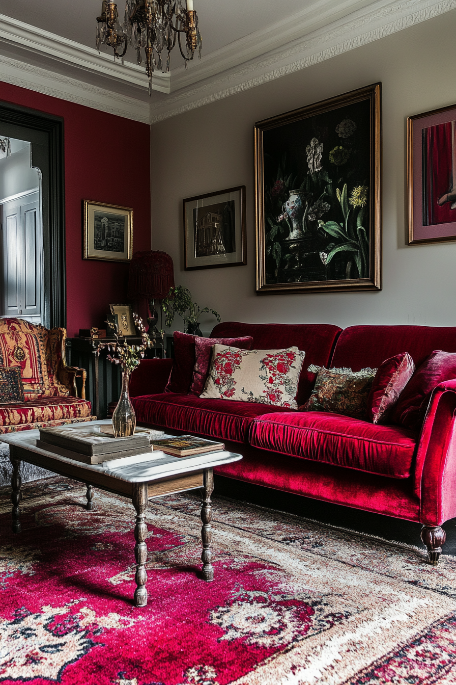 20. Valentine Velvet (Red Living Room Ideas) - Red Living Room Ideas