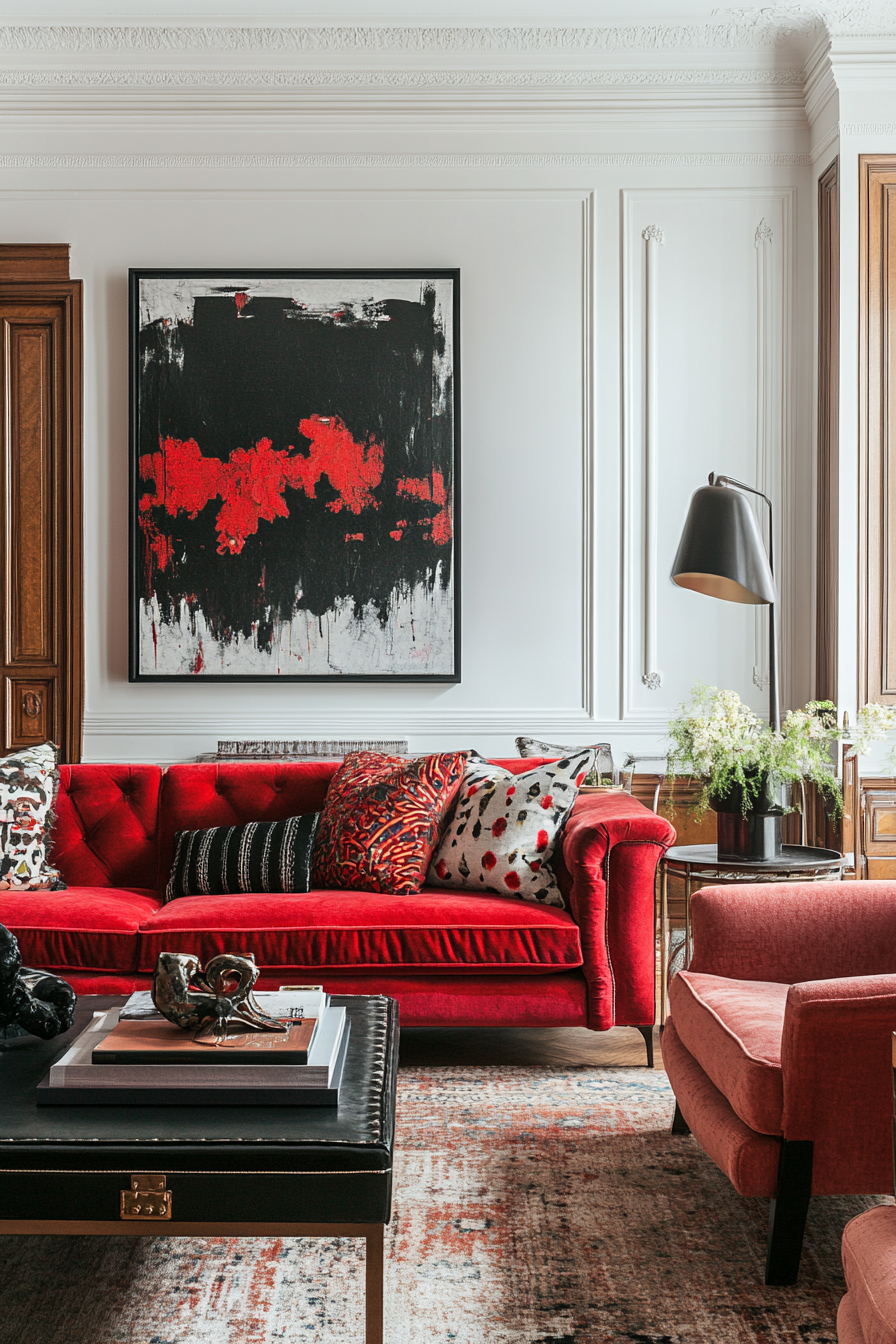 24. Maraschino Minimalism (Red Living Room Ideas) - Red Living Room Ideas