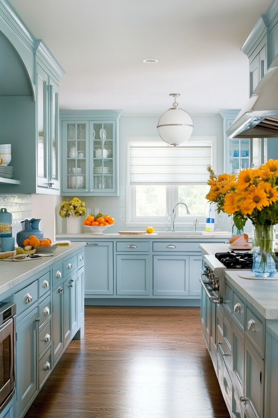 2. Powder Blue Serenity (Blue And Gray Kitchen Ideas) - Blue And Gray Kitchen Ideas