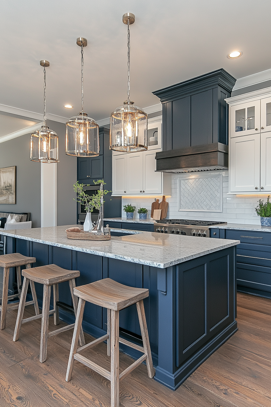 3. Charcoal and Sky Fusion (Blue And Gray Kitchen Ideas) - Blue And Gray Kitchen Ideas