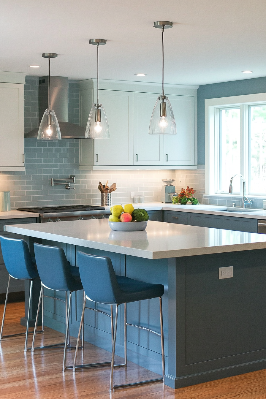 5. Slate Gray Minimalism (Blue And Gray Kitchen Ideas) - Blue And Gray Kitchen Ideas