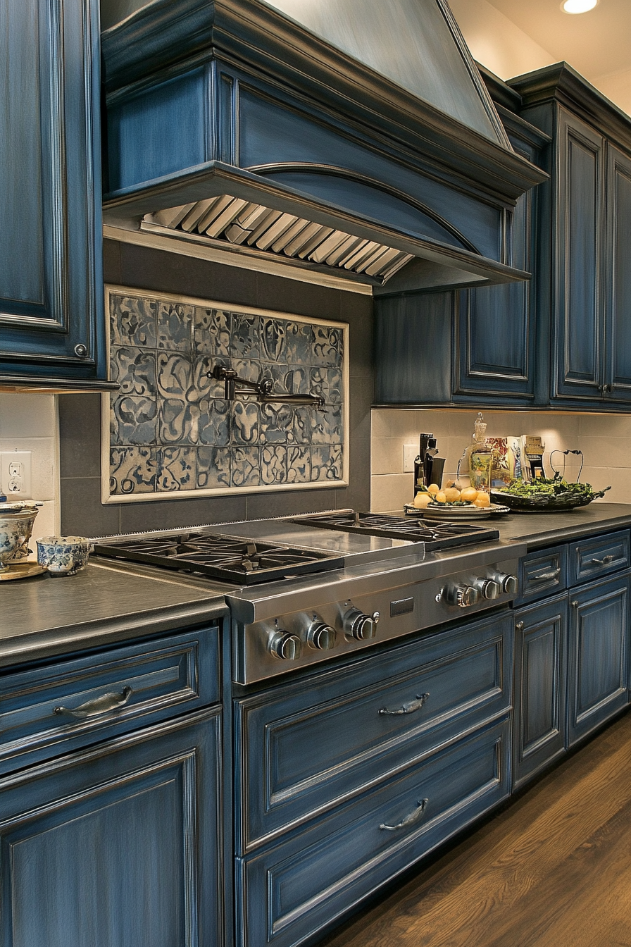 11. Denim Blue and Charcoal Blend (Blue And Gray Kitchen Ideas) - Blue And Gray Kitchen Ideas