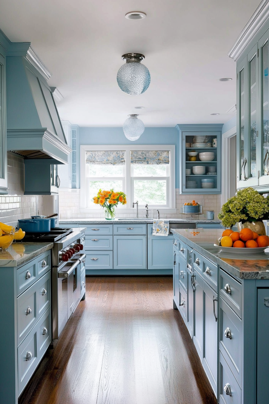 14. Ocean Blue and Storm Gray Duo (Blue And Gray Kitchen Ideas) - Blue And Gray Kitchen Ideas