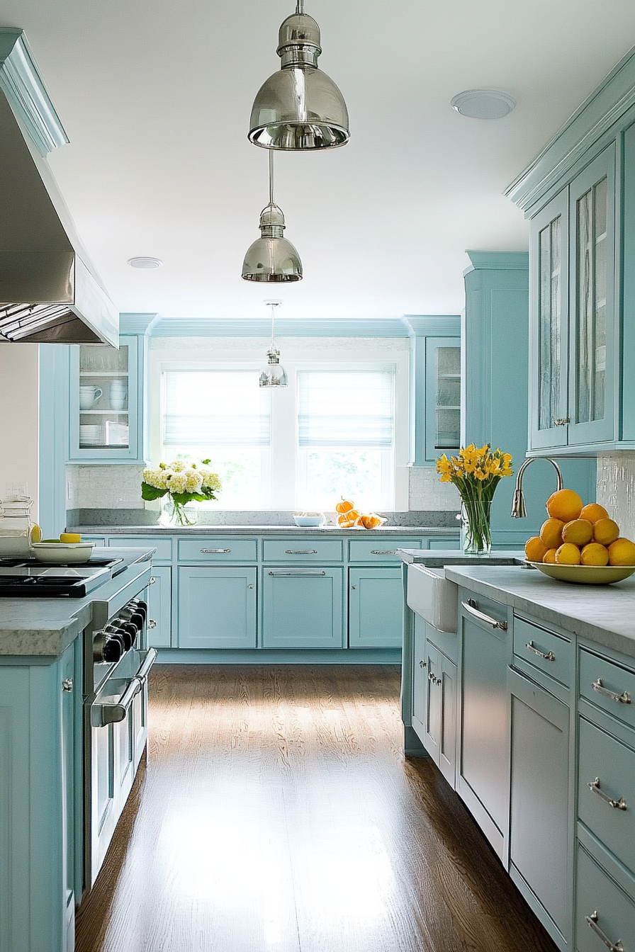 15. Skyline Blue and Concrete Gray (Blue And Gray Kitchen Ideas) - Blue And Gray Kitchen Ideas