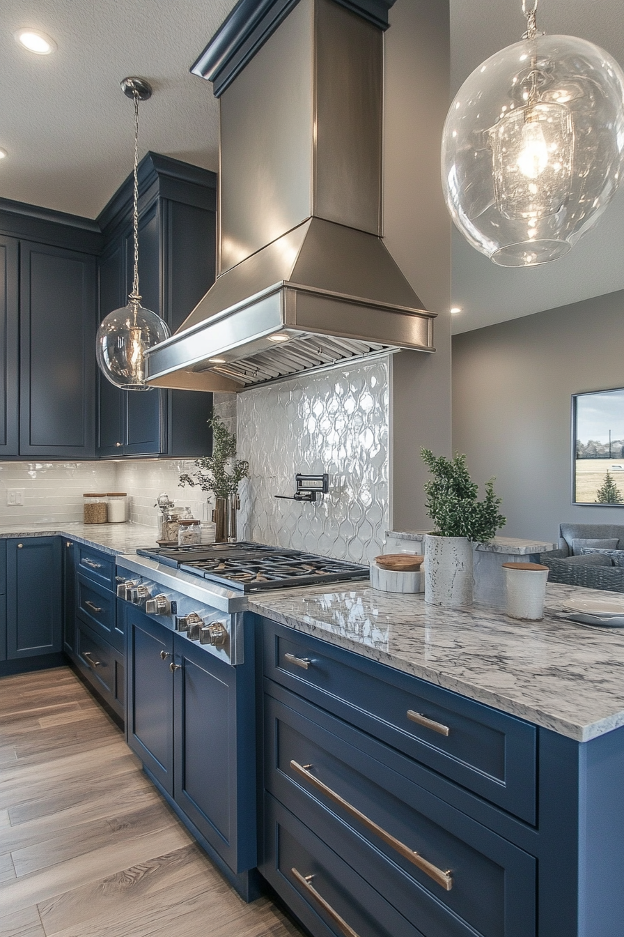 22. Sapphire and Ash Modernity (Blue And Gray Kitchen Ideas) - Blue And Gray Kitchen Ideas