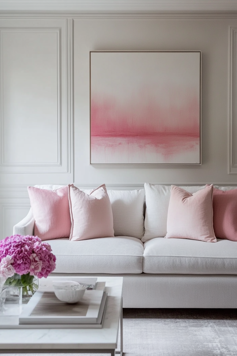 3. Modern Minimalism (Pink And Grey Living Room Ideas) - Pink And Grey Living Room Ideas