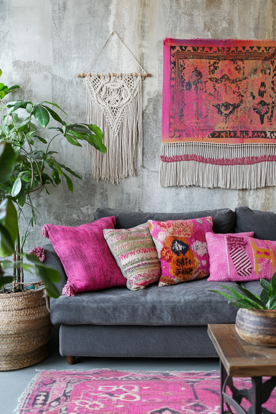 7. Bohemian Rhapsody (Pink And Grey Living Room Ideas) - Pink And Grey Living Room Ideas