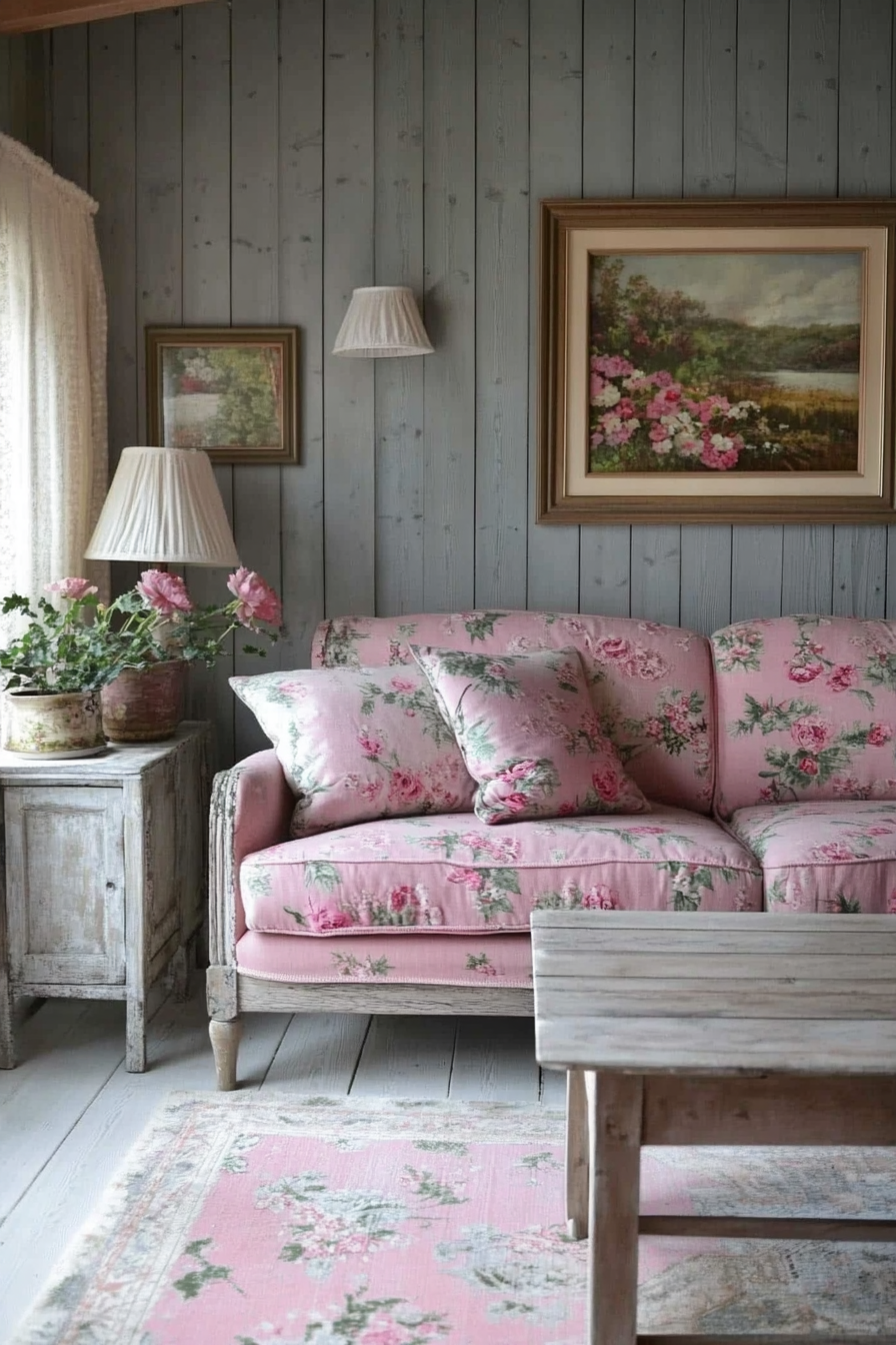 10. Rustic Charm (Pink And Grey Living Room Ideas) - Pink And Grey Living Room Ideas