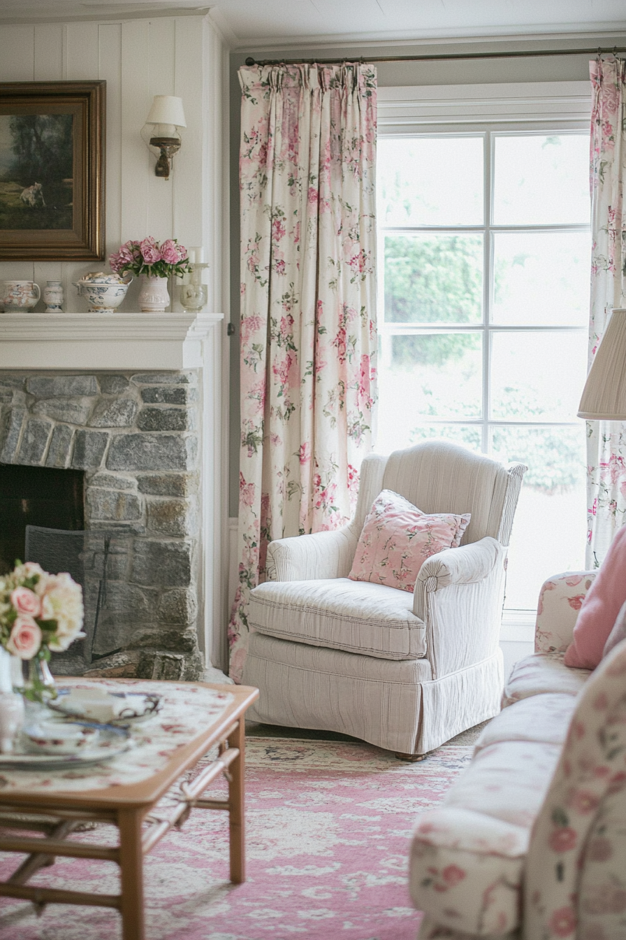 15. French Country (Pink And Grey Living Room Ideas) - Pink And Grey Living Room Ideas