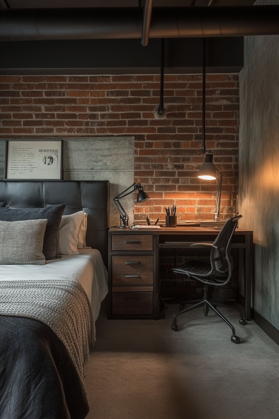 3. Industrial Chic (Bedroom Office Ideas) - Bedroom Office Ideas