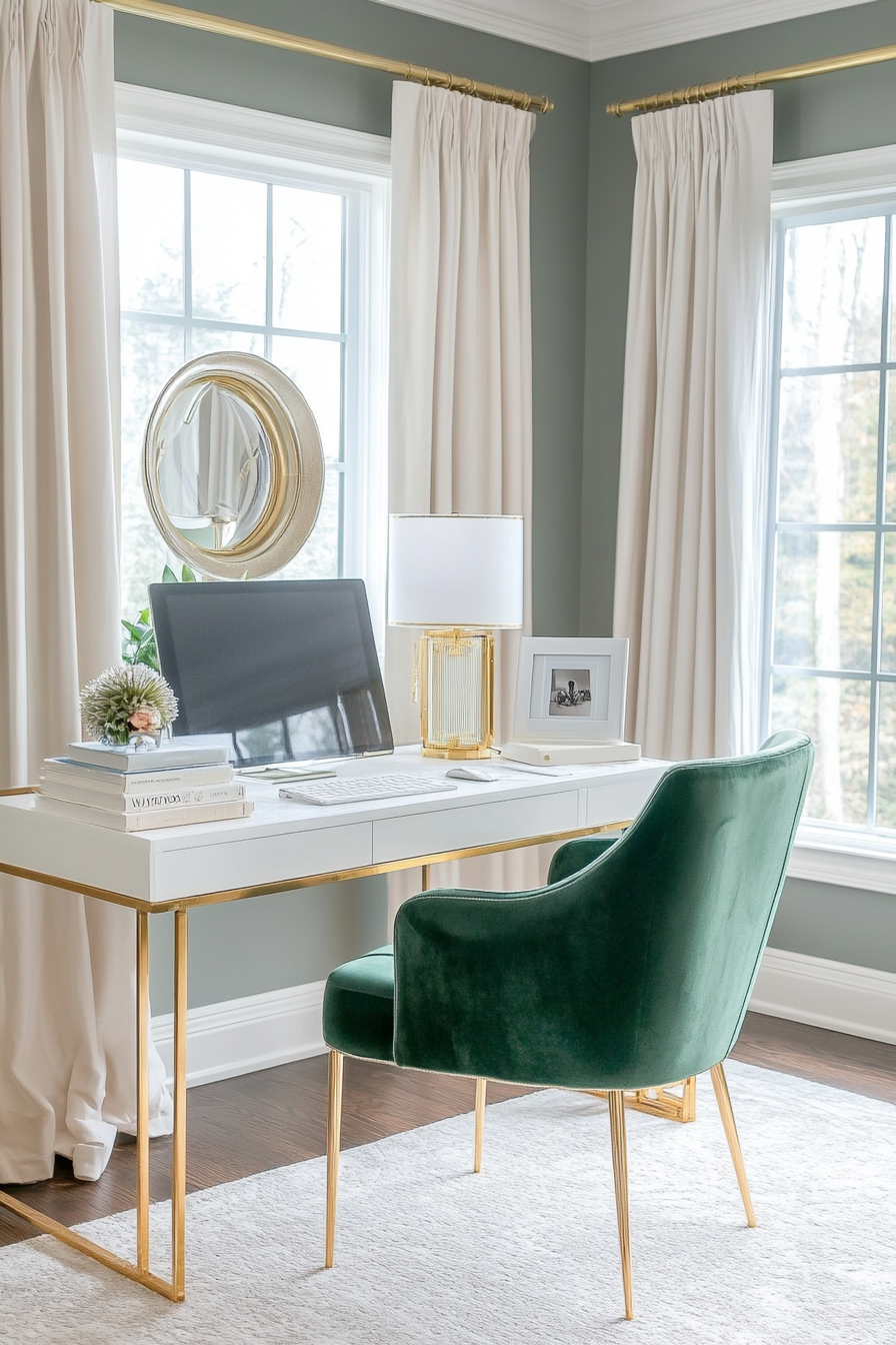 6. Modern Glamour (Bedroom Office Ideas) - Bedroom Office Ideas