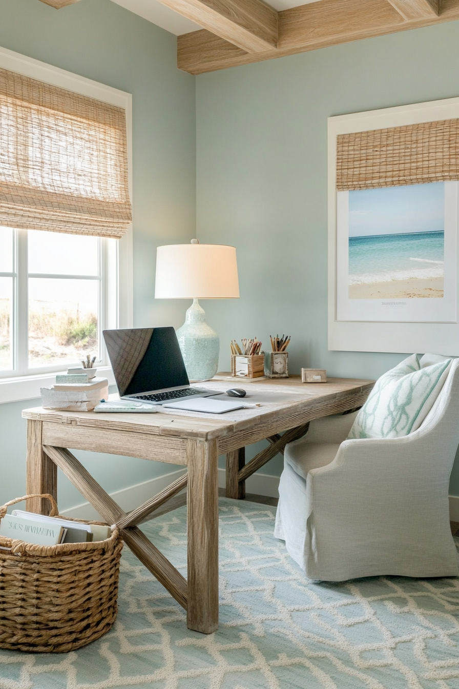 7. Coastal Calm (Bedroom Office Ideas) - Bedroom Office Ideas