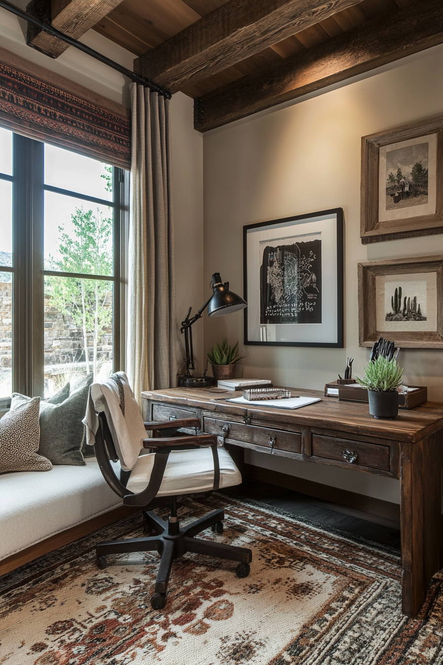 9. Rustic Elegance (Bedroom Office Ideas) - Bedroom Office Ideas