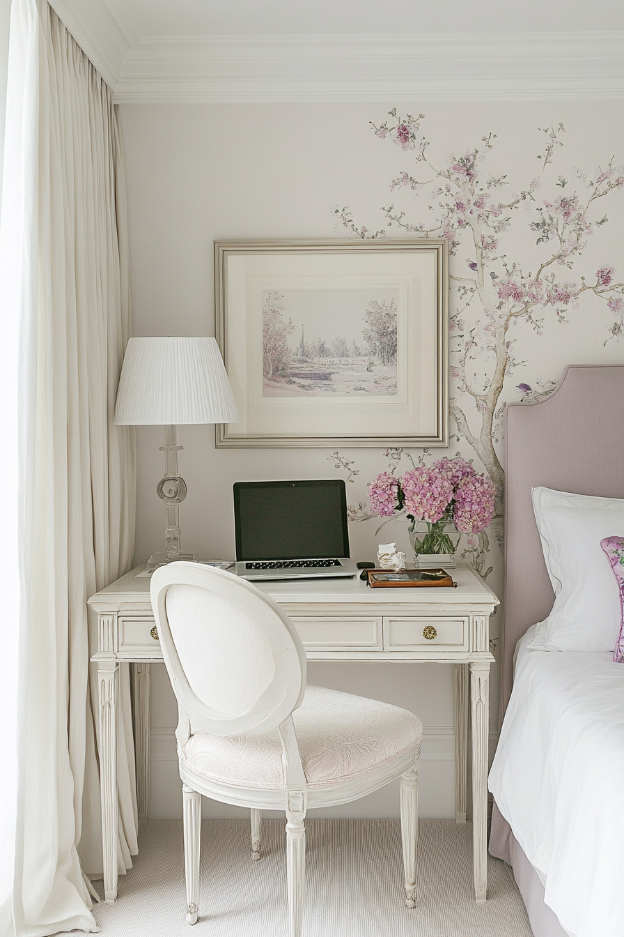 16. Feminine Touch (Bedroom Office Ideas) - Bedroom Office Ideas