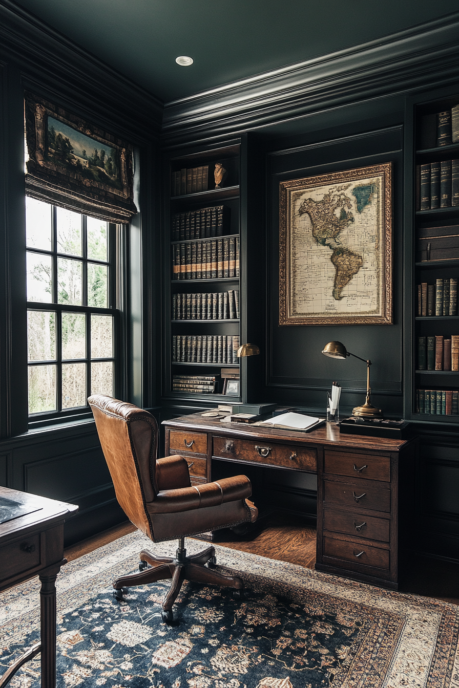 17. Masculine Edge (Bedroom Office Ideas) - Bedroom Office Ideas