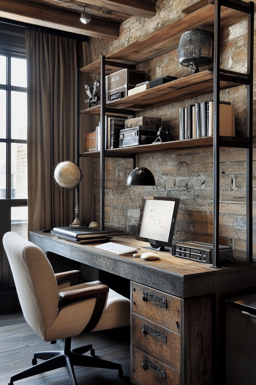 21. Industrial Loft (Bedroom Office Ideas) - Bedroom Office Ideas