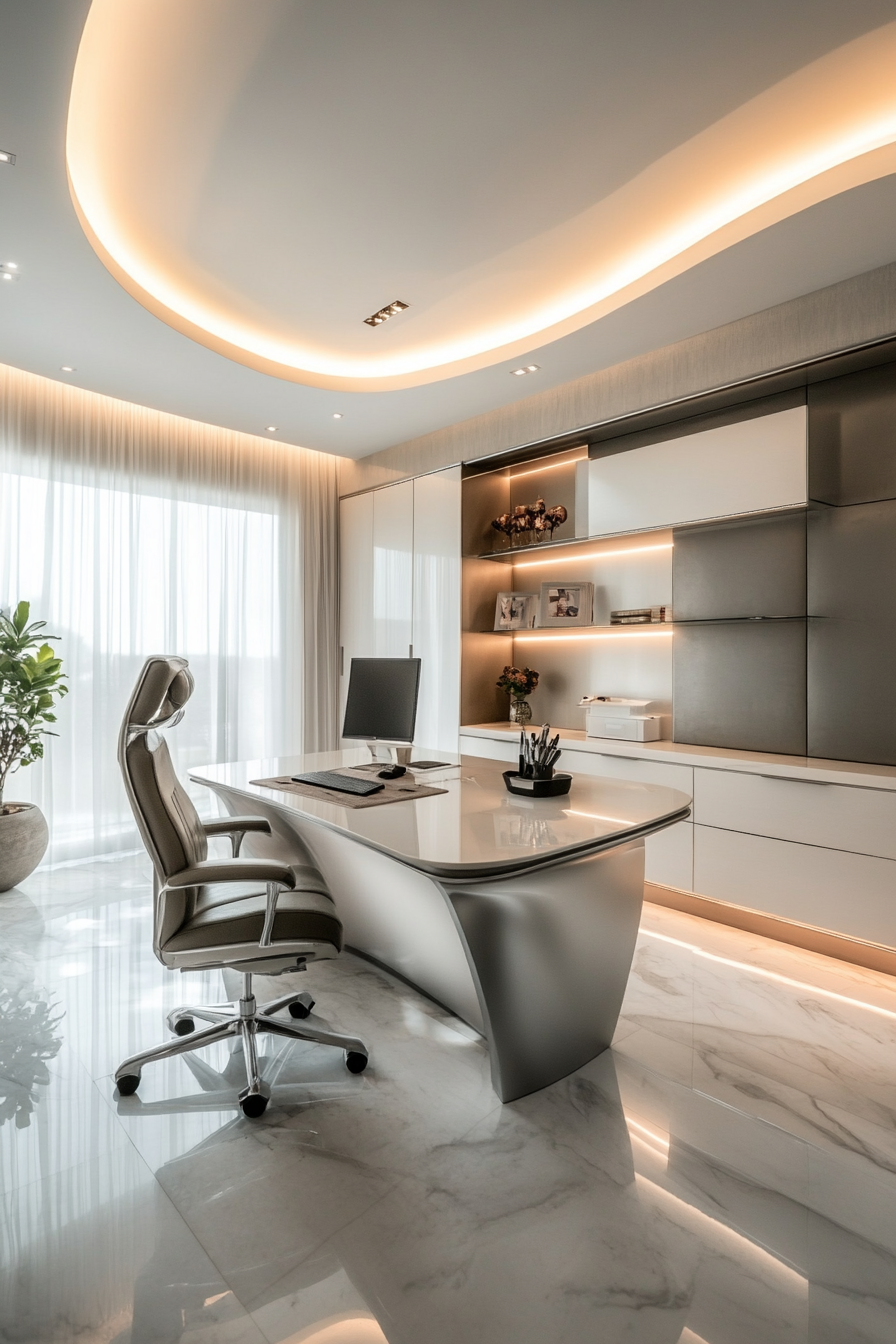 27. Futuristic Minimalism (Bedroom Office Ideas) - Bedroom Office Ideas