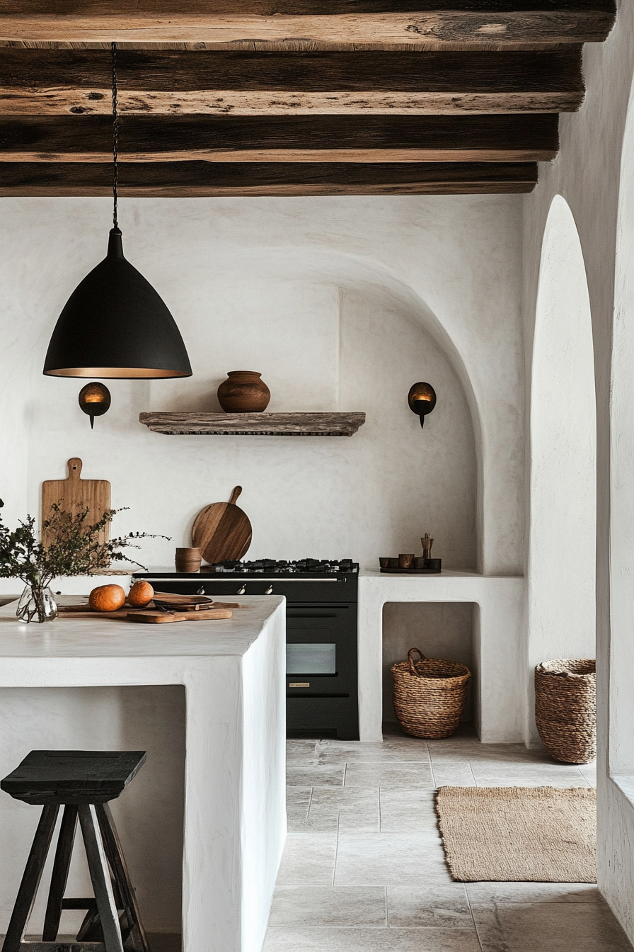 20. Mediterranean Mystique (Black And White Kitchen Ideas) - Black And White Kitchen Ideas