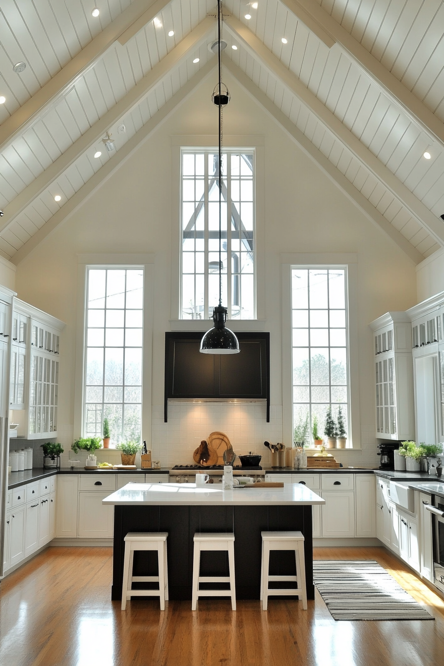 21. Contemporary Craftsman (Black And White Kitchen Ideas) - Black And White Kitchen Ideas