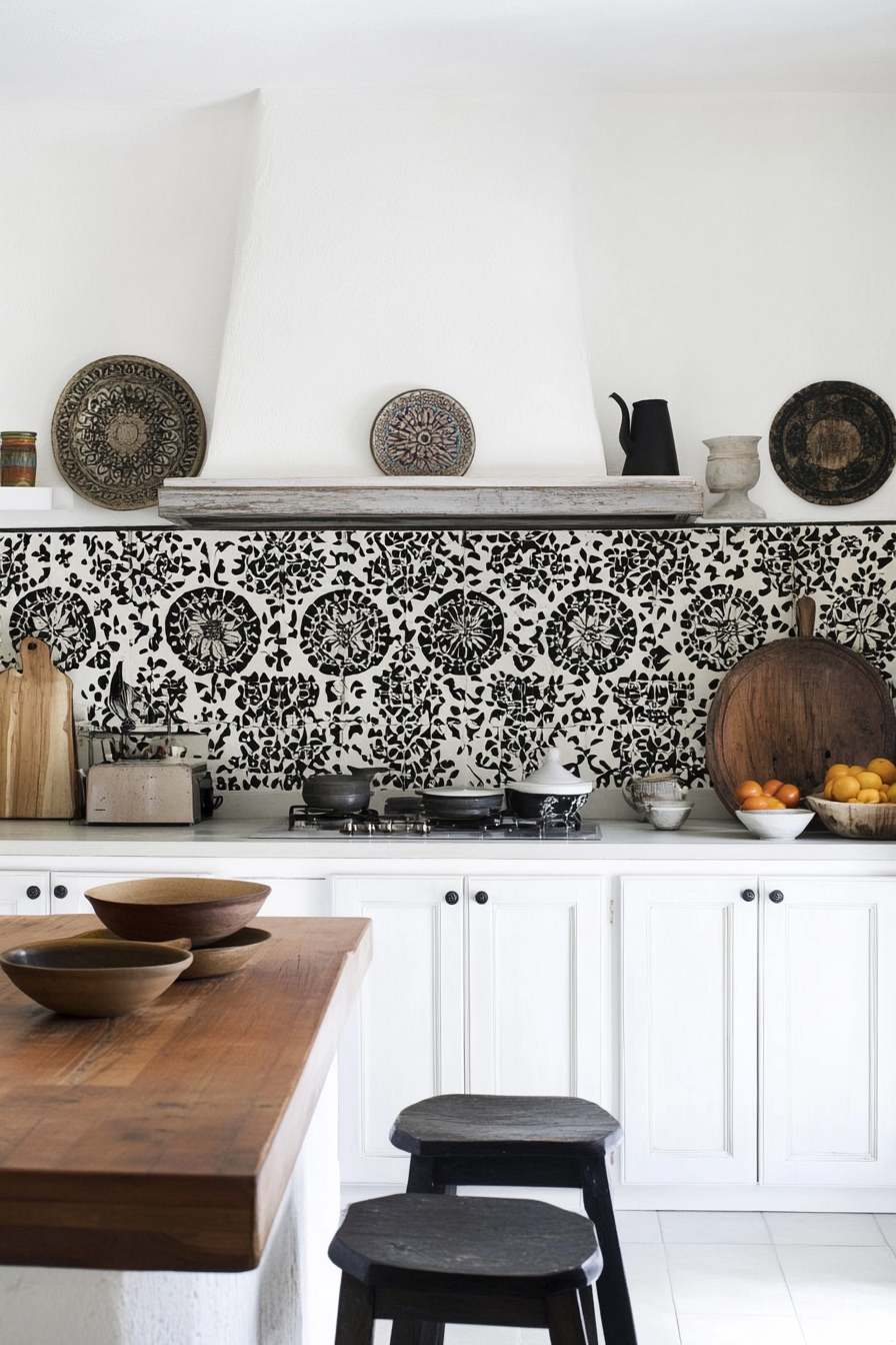 22. Global Influence (Black And White Kitchen Ideas) - Black And White Kitchen Ideas